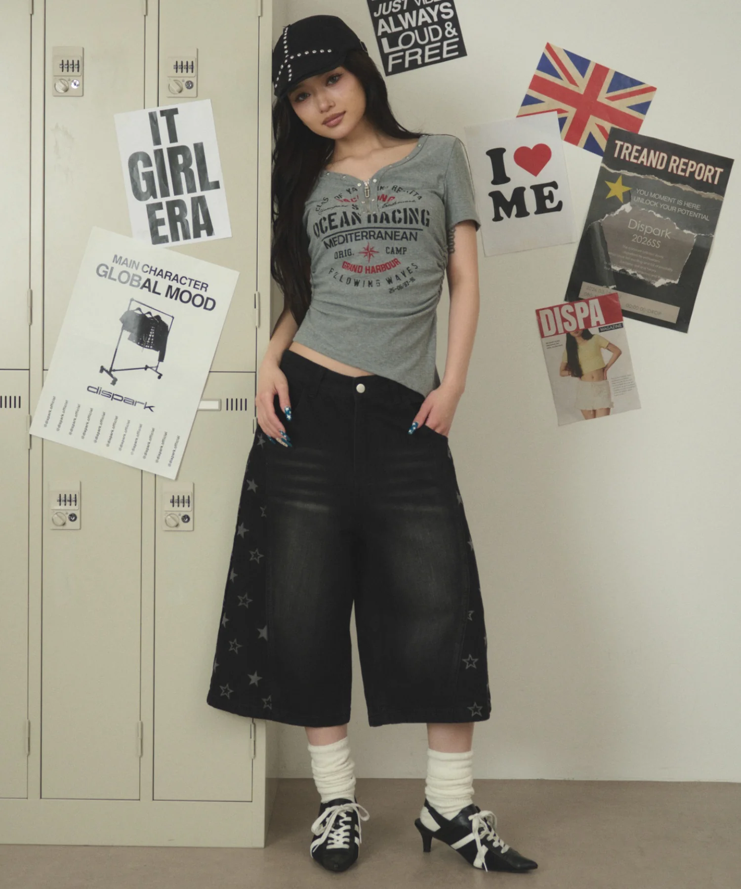 スタッズジップVネックSS　Tシャツ - Image 4