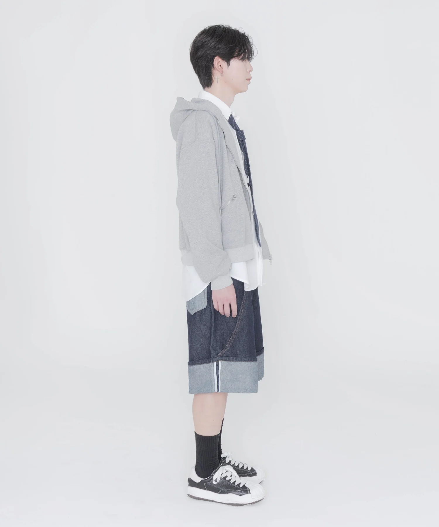 ロールアップデニムハーフパンツ - Image 7