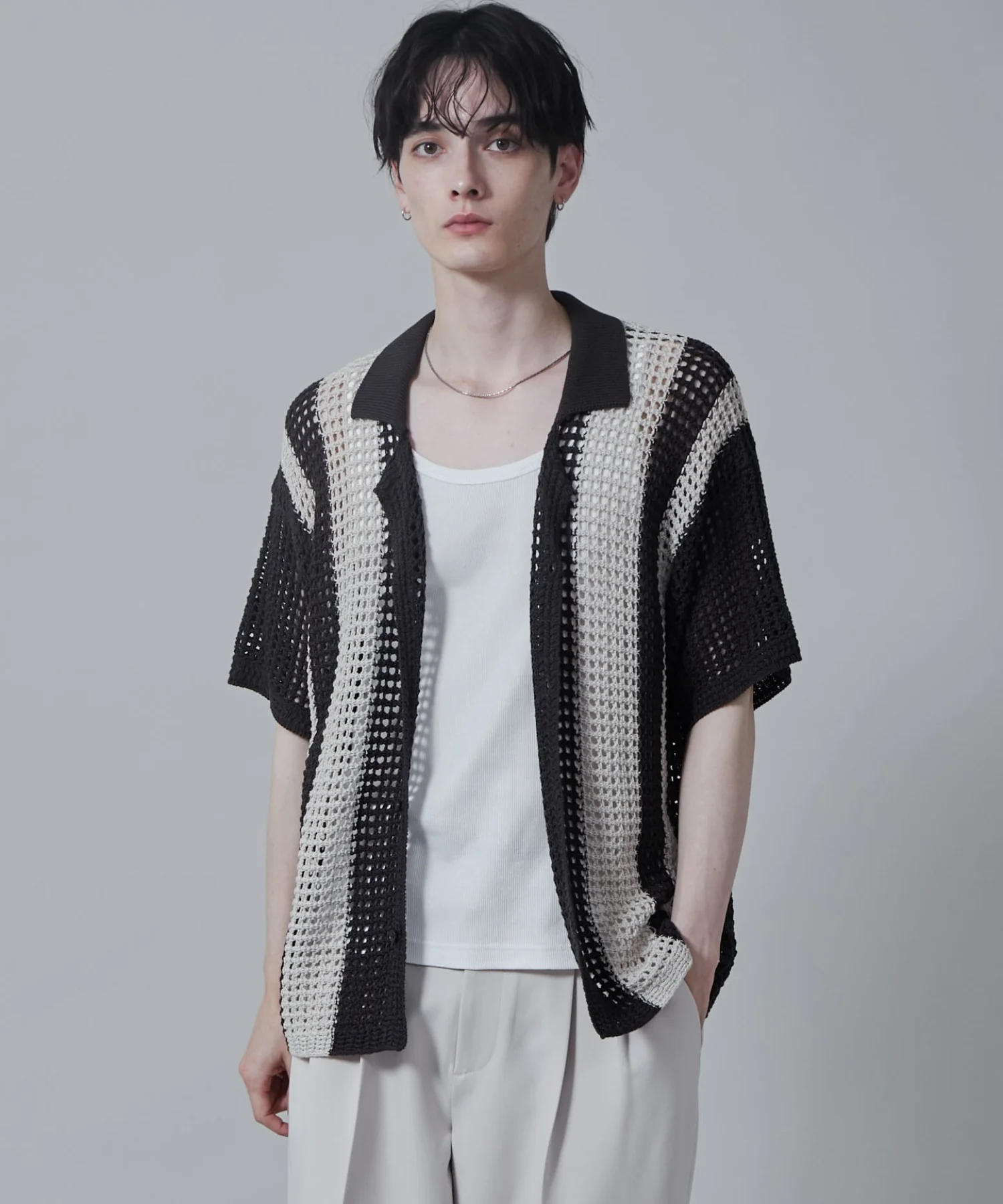 マルチストライプニットシャツ(S) - Image 3