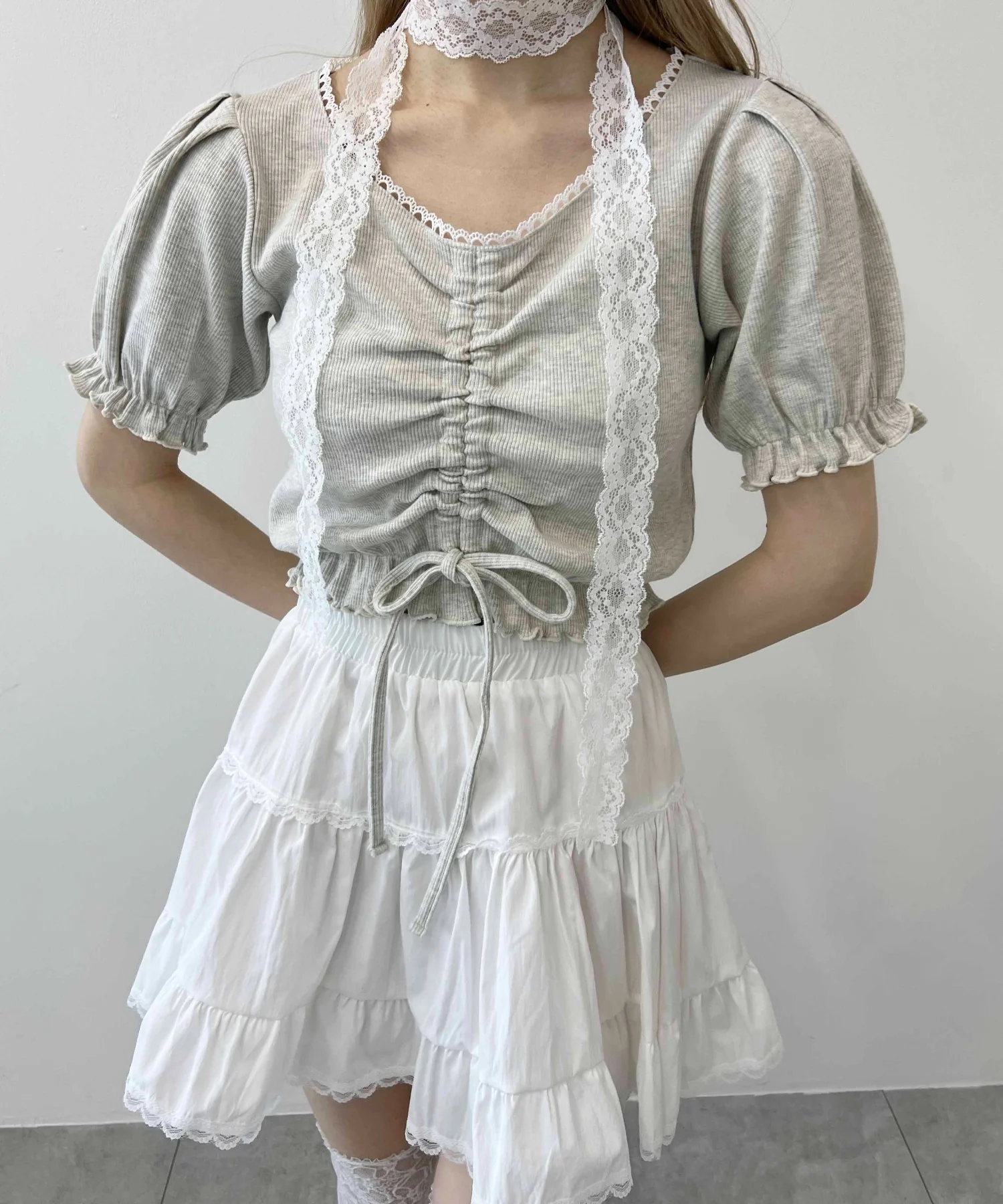 レースパイピングハンソデトップス - Image 6