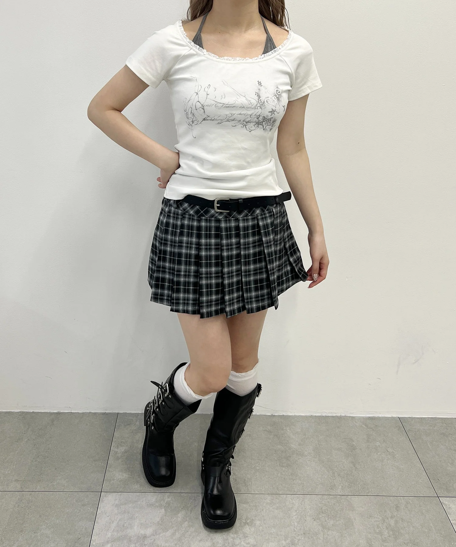 ベルトセットチェックミニスカート - Image 9