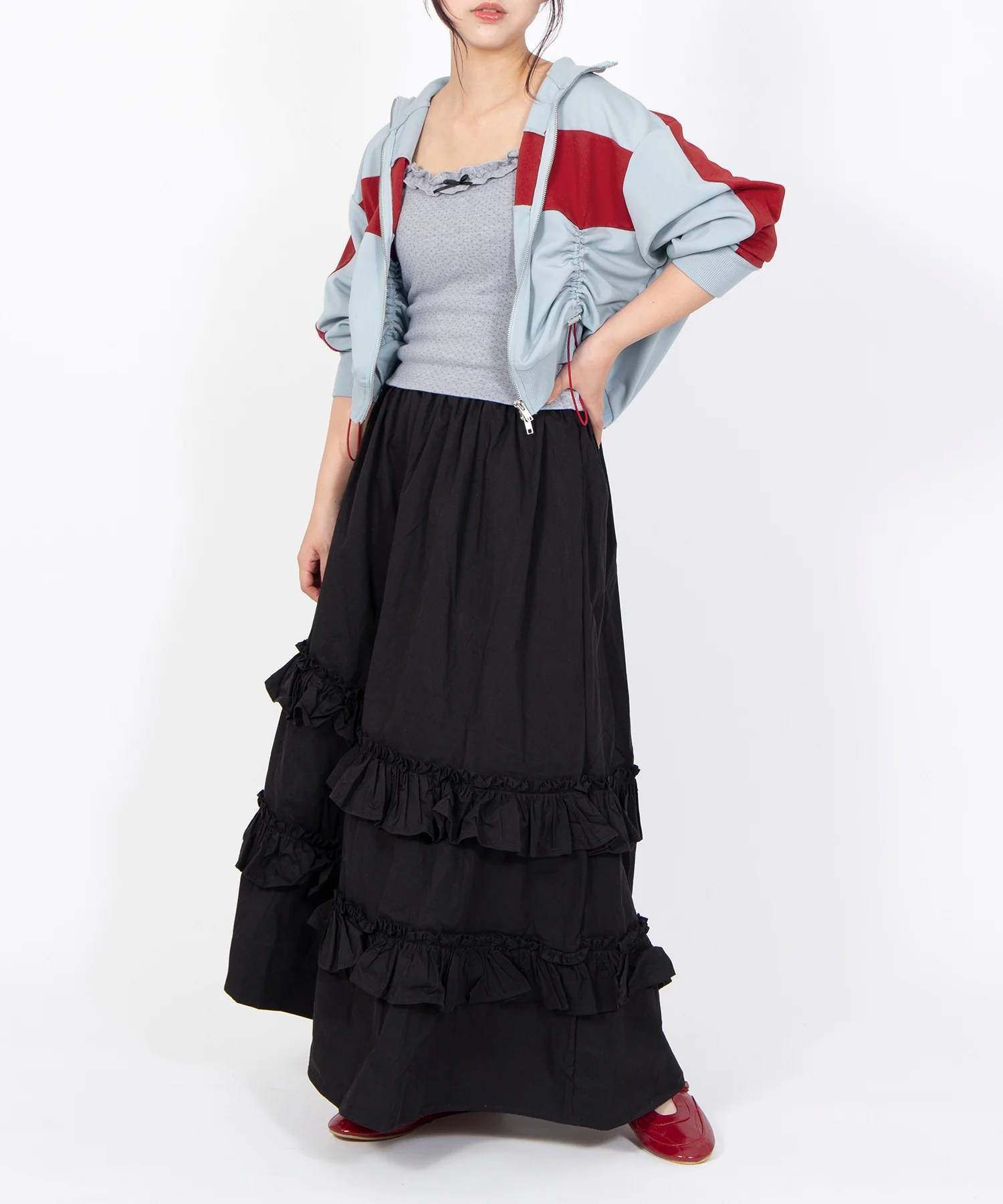アシンメトリーフリルロングスカート - Image 11