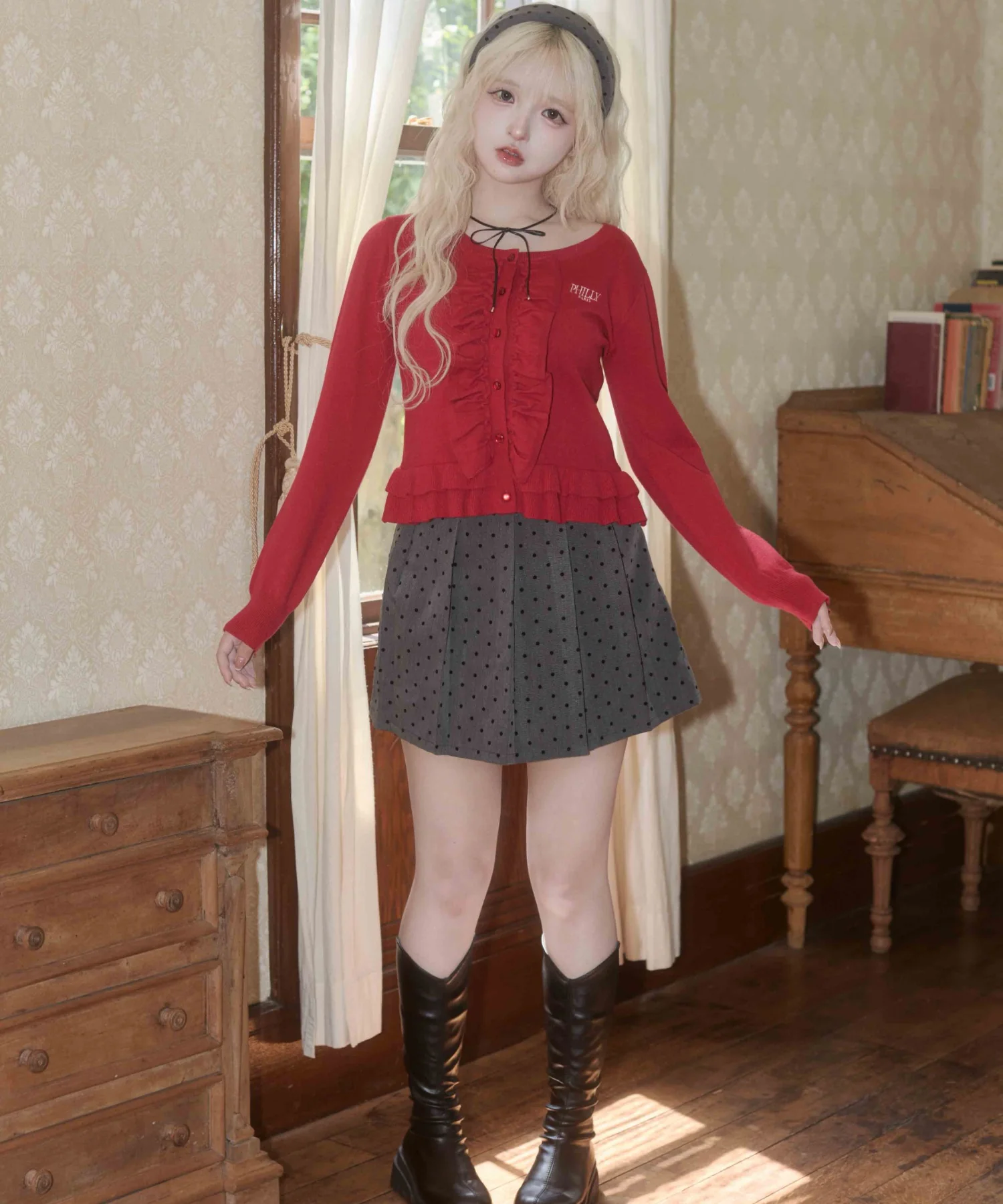 フリルウエストドットミニスカート - Image 15