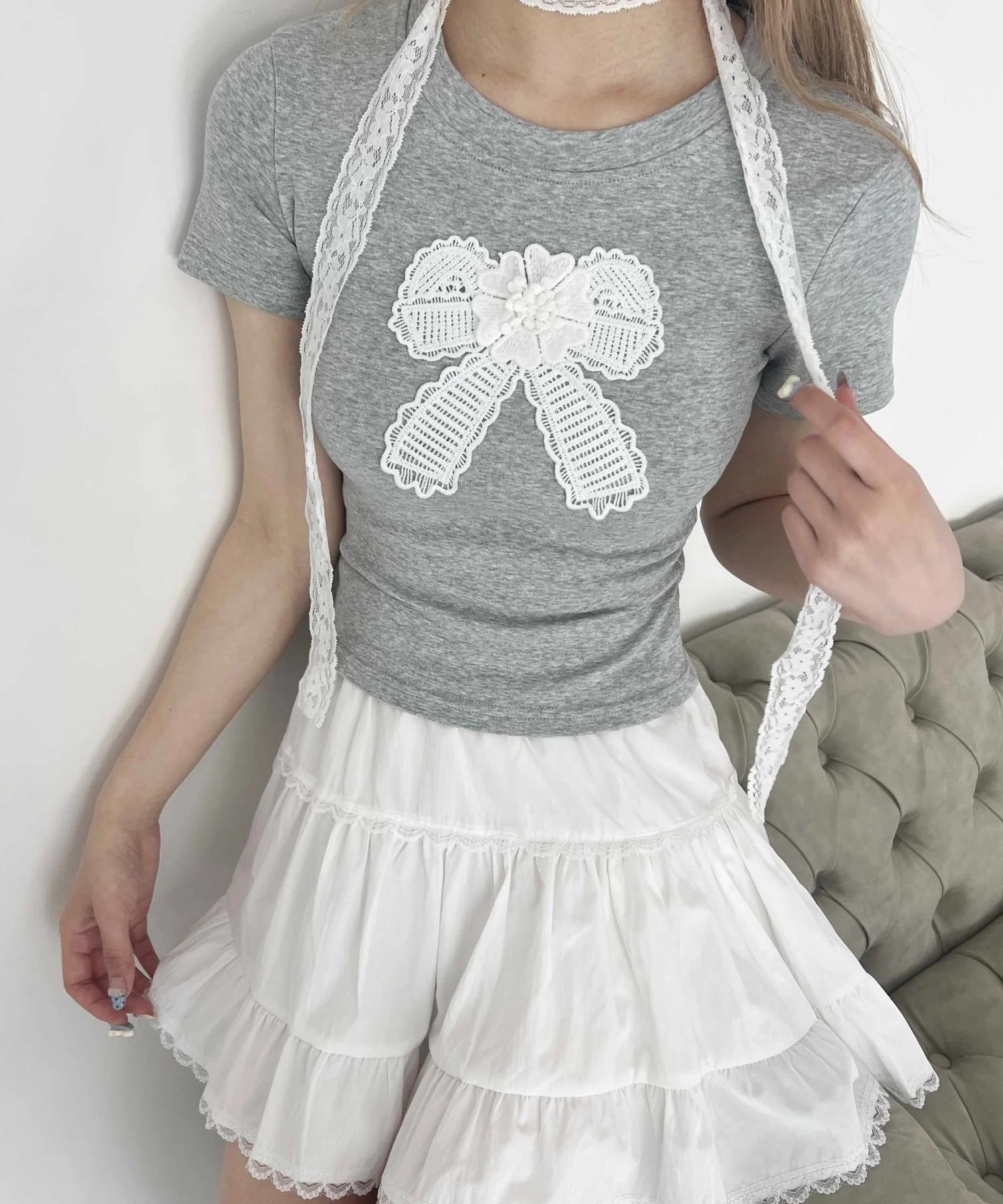 リボンワッペンピチTシャツ