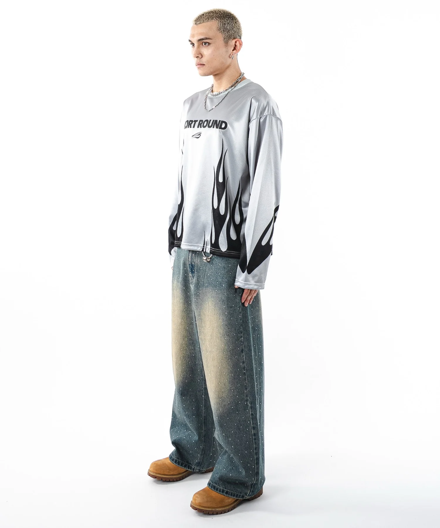 スーパーバギーラインストーンデニムパンツ - Image 12