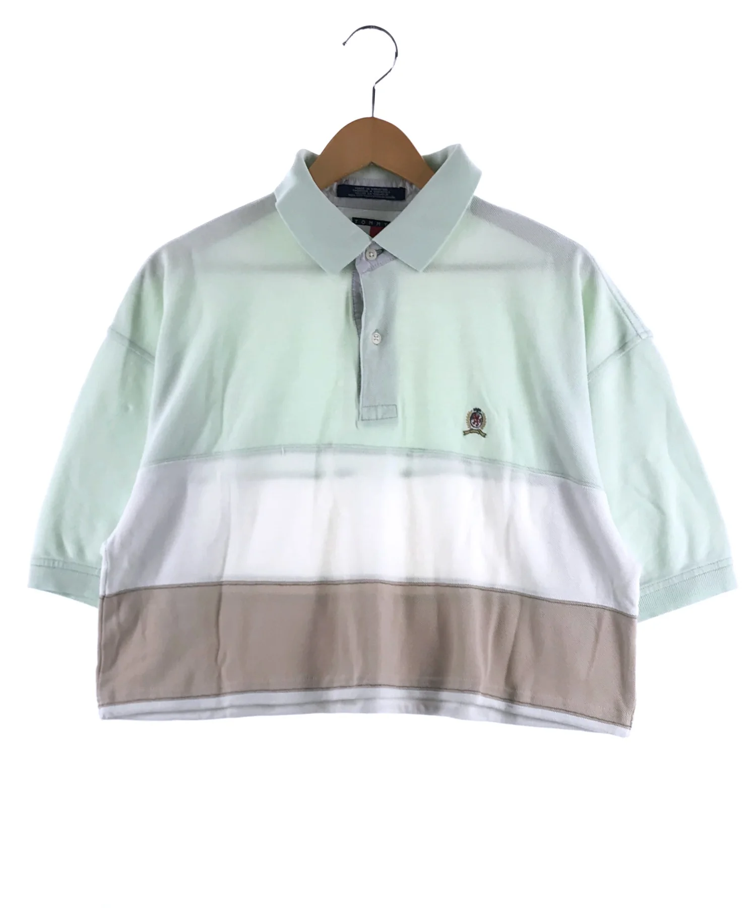 TOMMY リメイクショート ボーダーポロシャツ