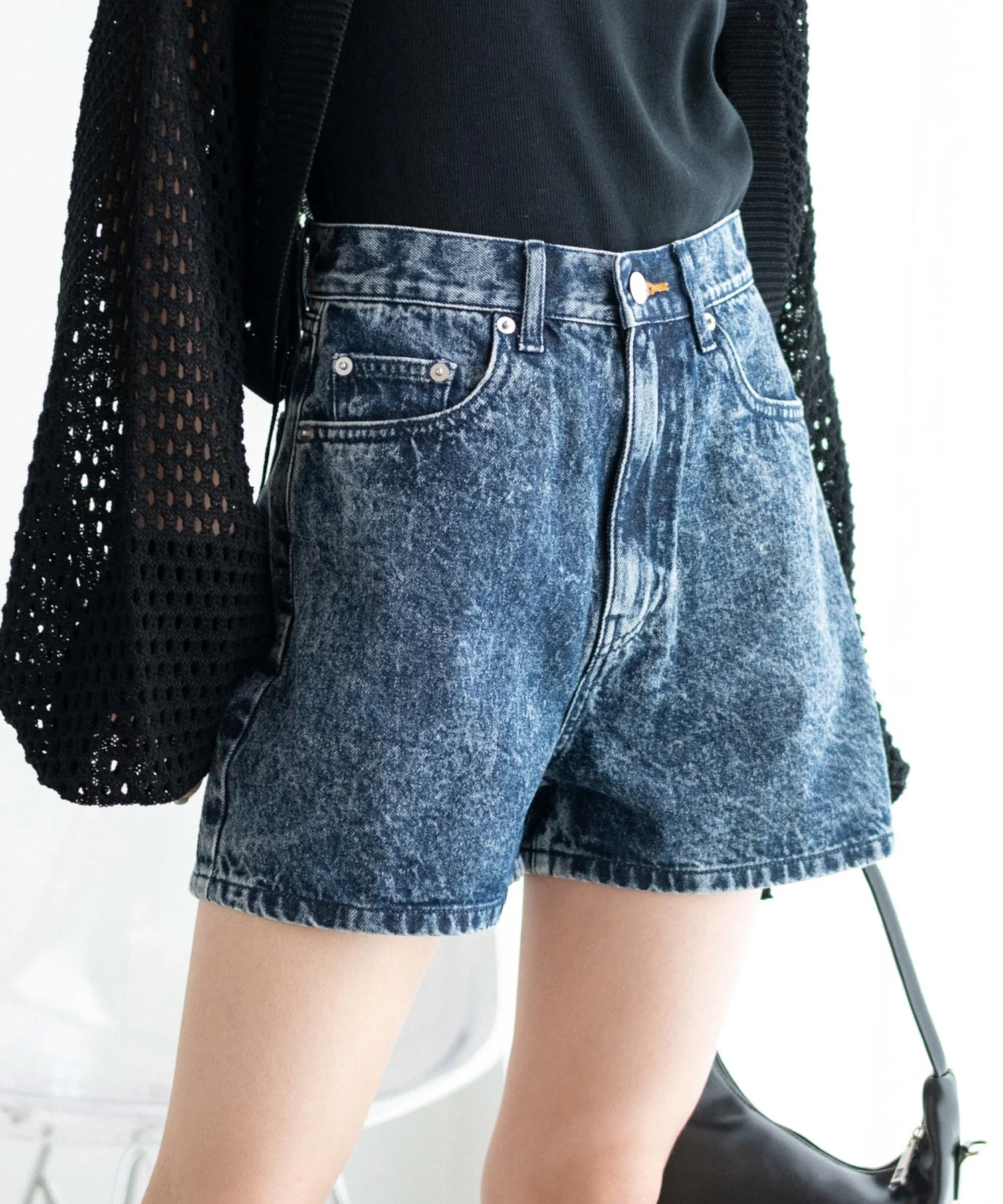 デニム台形ショートパンツ - Image 2