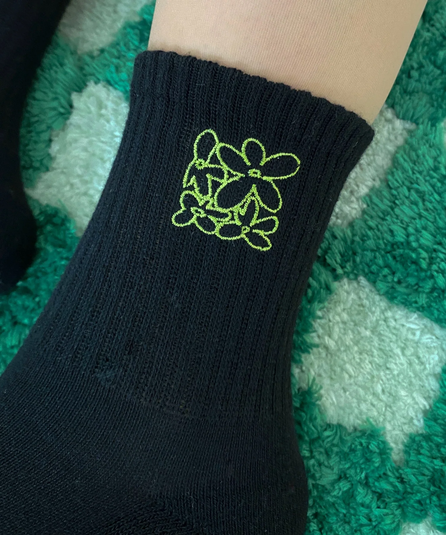 底パイル刺繍デザインソックス(丈14㎝) - Image 4