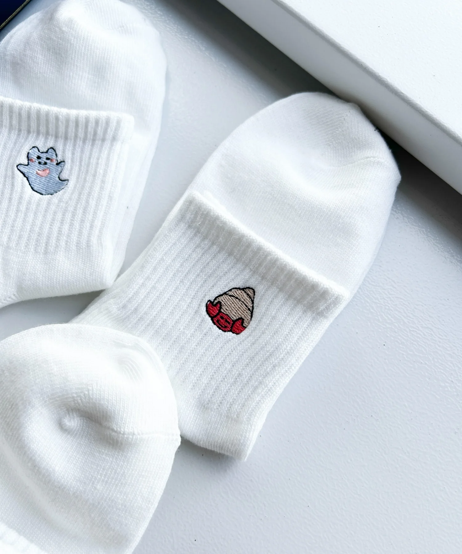 アニマル刺繍アンクル底パイルソックス(23-25cm) - Image 2