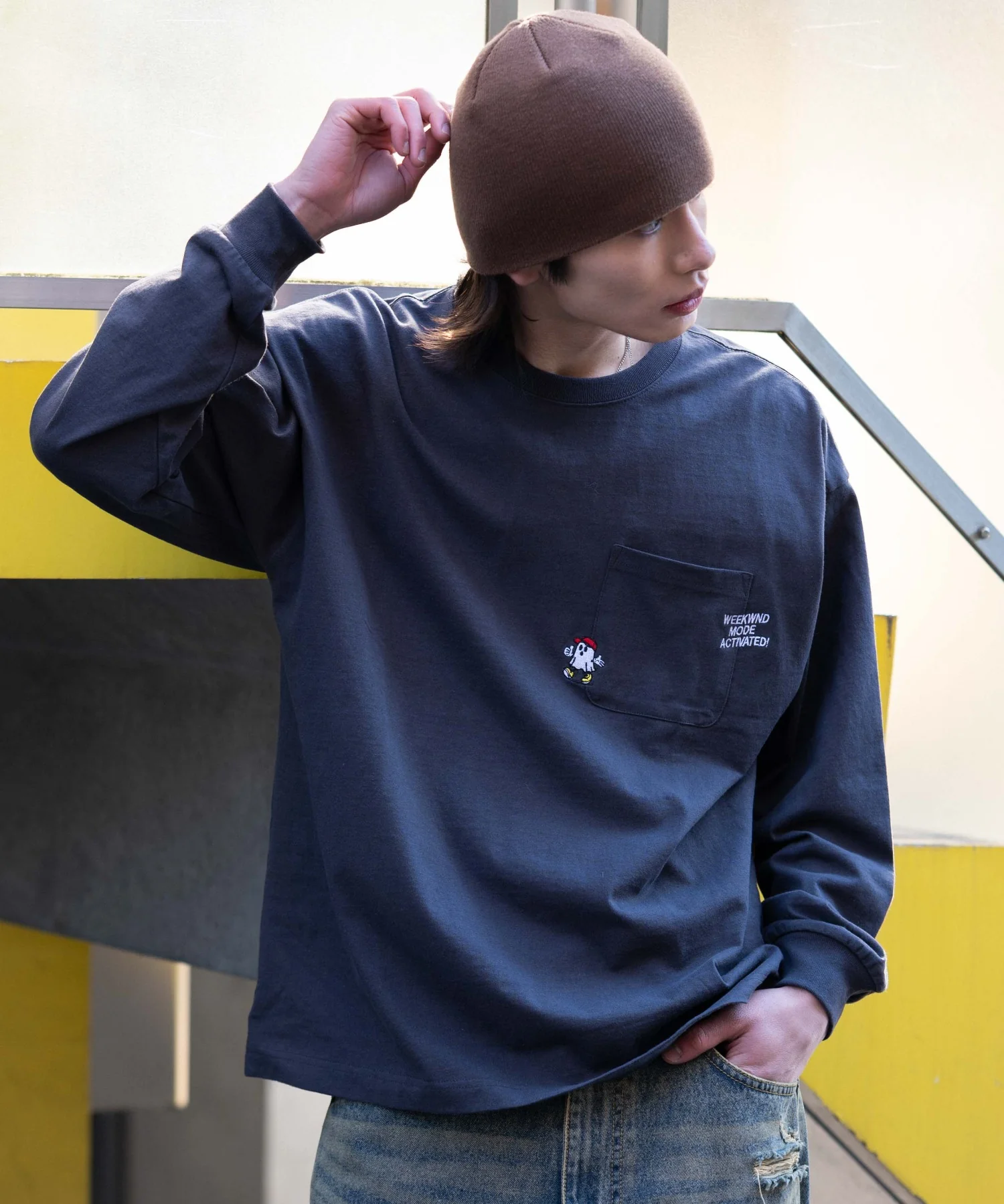 ポケット刺繍BIG T(LS)