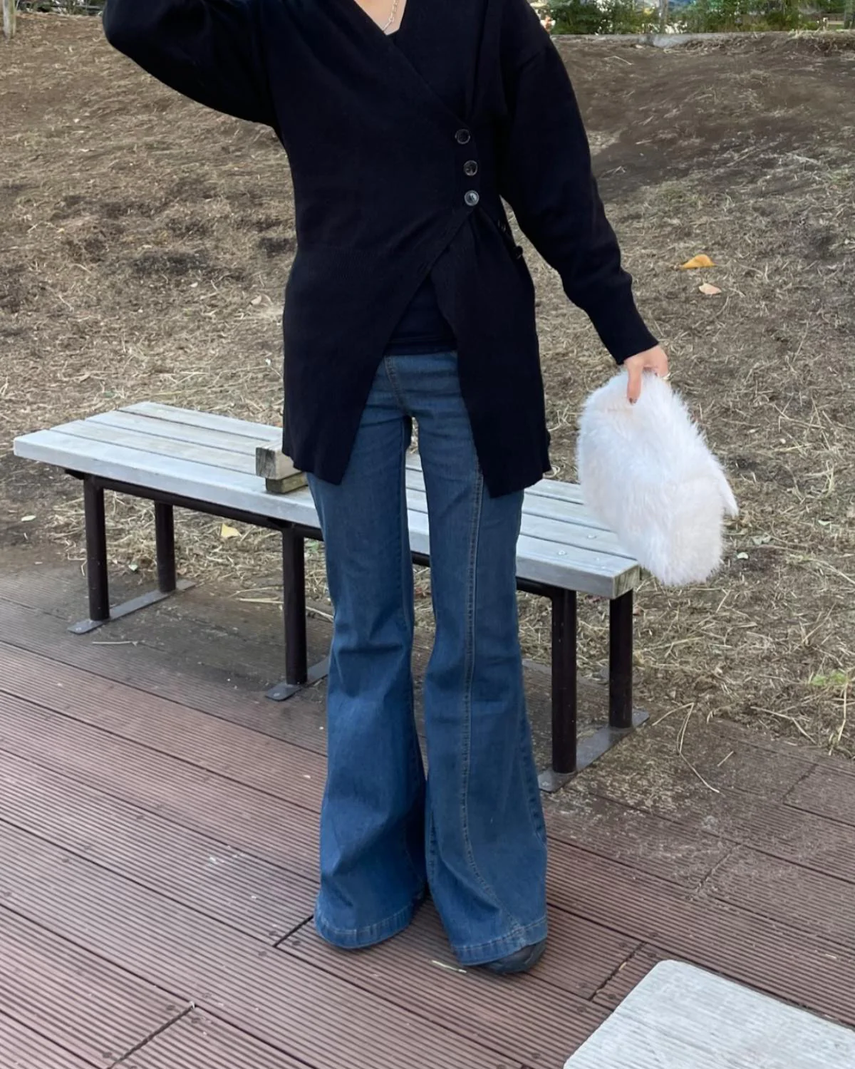 デニムフレアパンツ