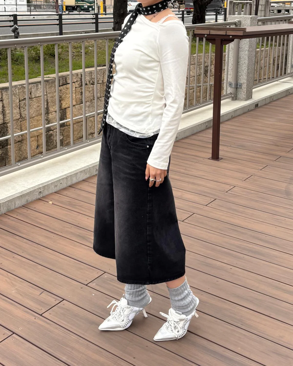ワイドハーフデニムパンツ - Image 5