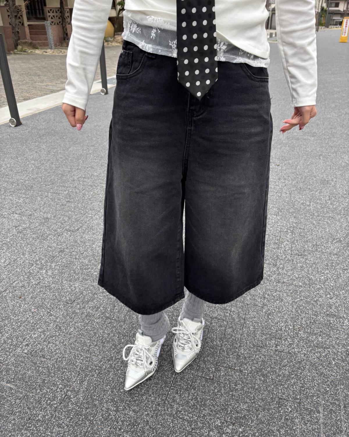 ワイドハーフデニムパンツ - Image 7