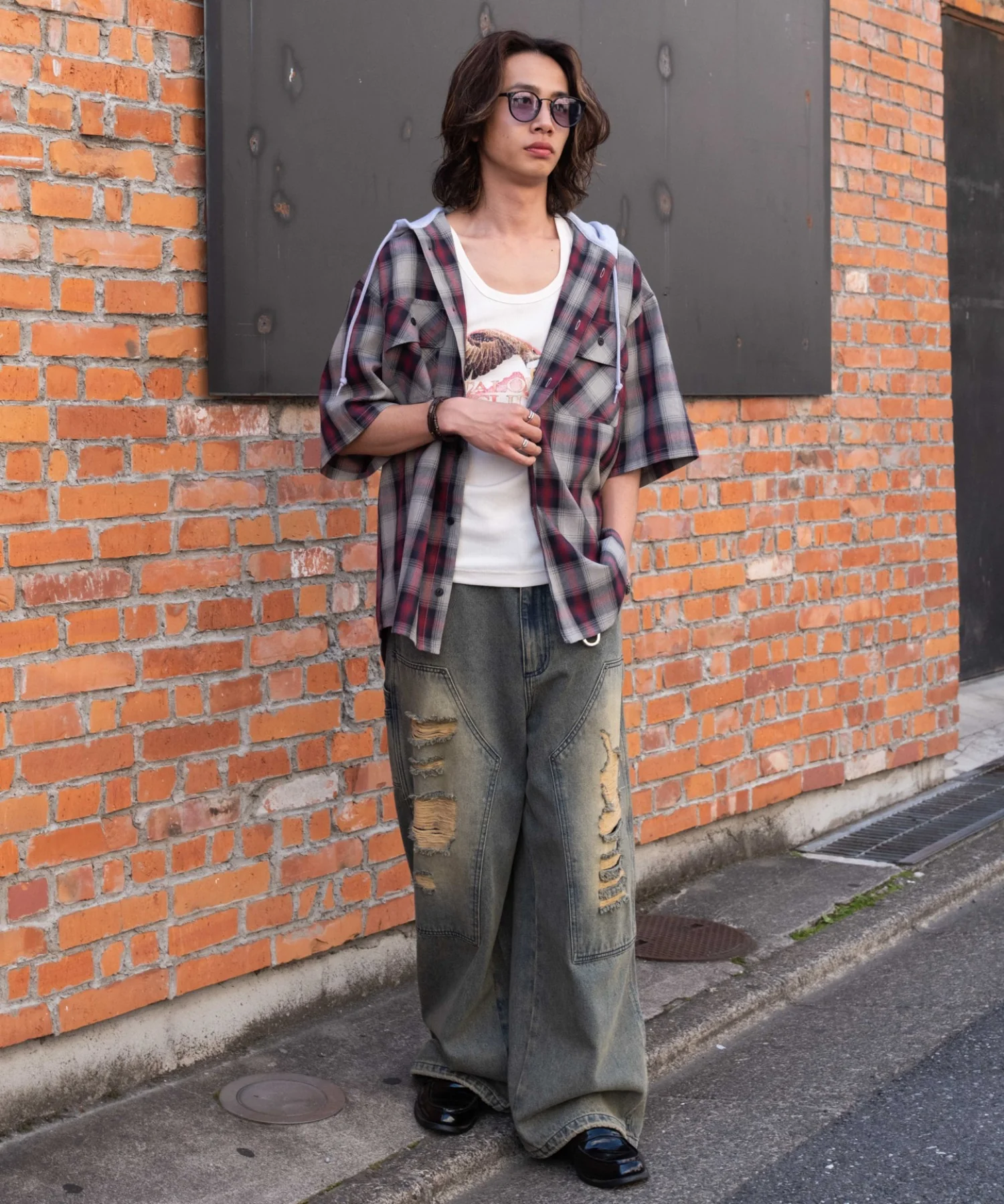 オンブレチェックフードシャツ(SS) - Image 18